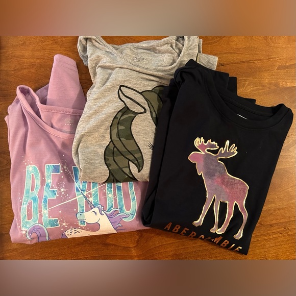 Lot of 3 girls shirts Abercrombie Kids, Justice & NWT Saint-eve sz 10. - Picture 7 of 13